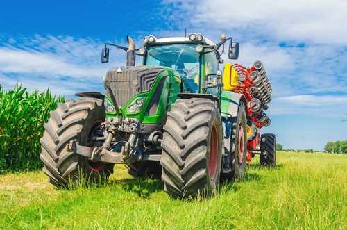 Tractor in field